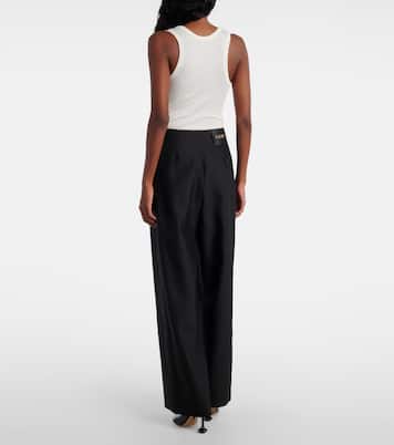 Gathered wool and silk wide-leg pants | Loewe