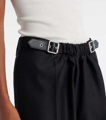 Gathered wool and silk wide-leg pants | Loewe