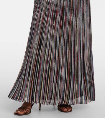 Falda larga de lamé a rayas | Missoni