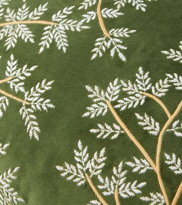 Embroidered cotton velvet cushion | Les-Ottomans