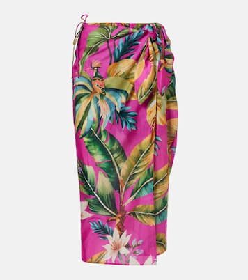 Gonna midi Tropicalia in cotone con stampa | Farm Rio