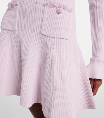 Beaded ribbed-knit minidress | Self-Portrait