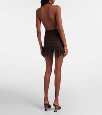 Halterneck ruched minidress | Norma Kamali