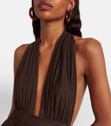 Halterneck ruched minidress | Norma Kamali