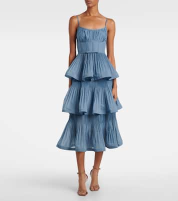 Ruched tiered bustier dress | Zimmermann
