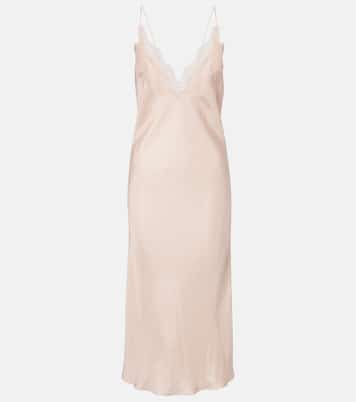 Lace-trimmed silk satin slip dress | Róhe