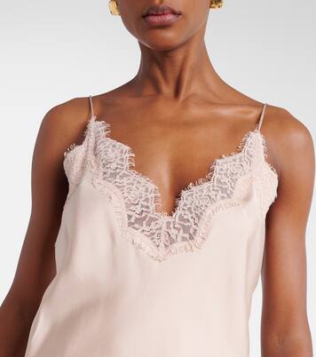 Lace-trimmed silk satin slip dress | Róhe