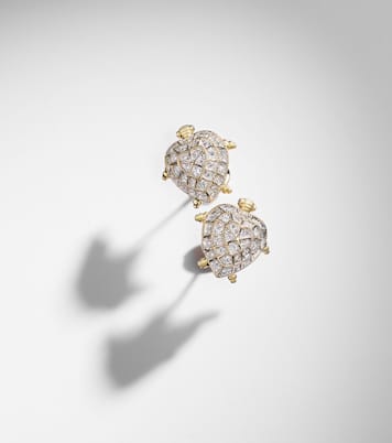 Tortue Coeur 9kt gold earrings with diamonds | Yvonne Léon