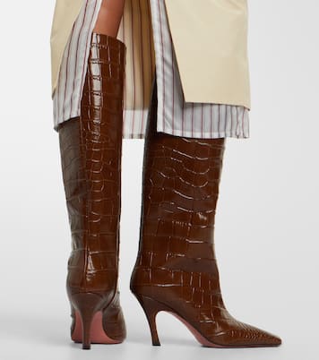 Stiefel Mona aus Leder | Amina Muaddi