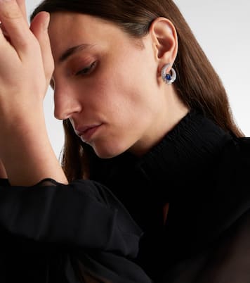 Orecchini in oro bianco 18kt (750/1000) con diamanti e zaffiri | Yeprem