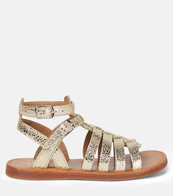 Sandales en cuir métallisé | Pom d'Api