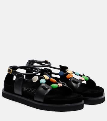 Paula's Ibiza Pebble Beads leather sandals | Loewe
