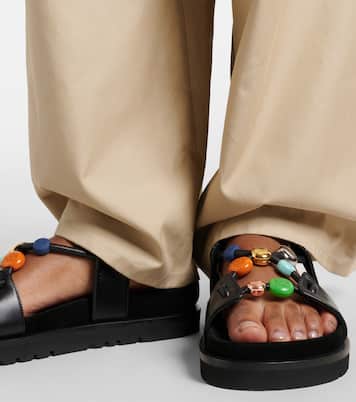 Paula's Ibiza Pebble Beads leather sandals | Loewe