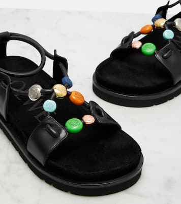 Paula's Ibiza Pebble Beads leather sandals | Loewe