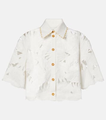 Mahon embroidered cotton poplin shirt | Zimmermann