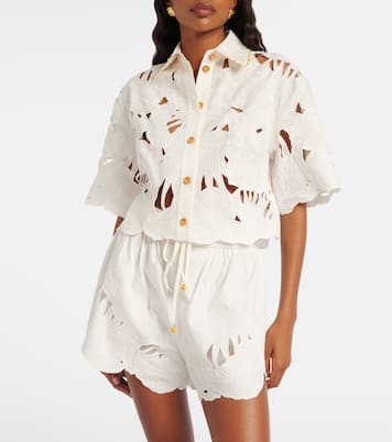 Mahon embroidered cotton poplin shirt | Zimmermann