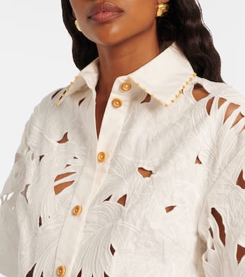 Mahon embroidered cotton poplin shirt | Zimmermann