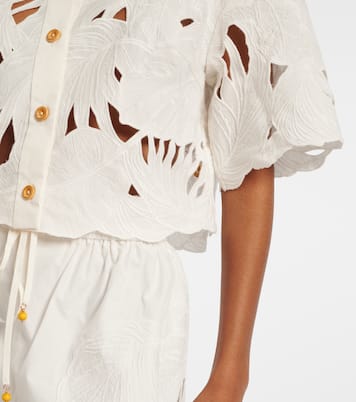 Mahon embroidered cotton poplin shirt | Zimmermann