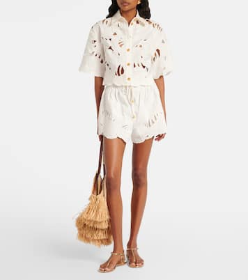 Mahon embroidered cotton poplin shirt | Zimmermann