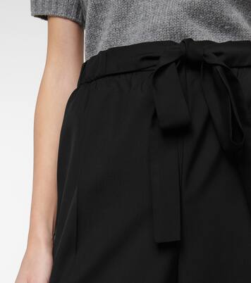 Pantaloni cropped in lana vergine | Prada