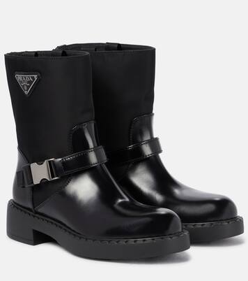 Re-Nylon and leather ankle boots | Prada