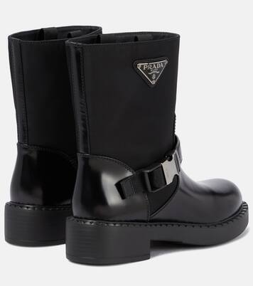 Re-Nylon and leather ankle boots | Prada