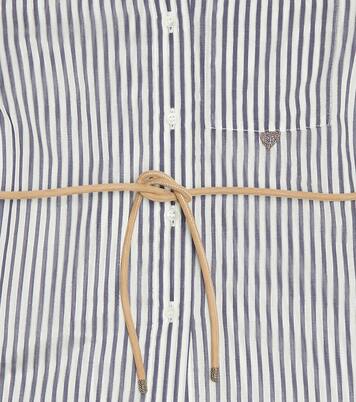 Cotton and silk-blend striped shirt | Brunello Cucinelli Kids