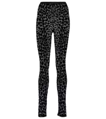 Flocked high-rise leggings | Ami Paris