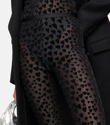 Flocked high-rise leggings | Ami Paris