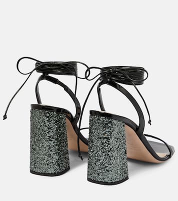 Glitter and patent leather sandals | Miu Miu