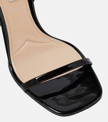 Glitter and patent leather sandals | Miu Miu