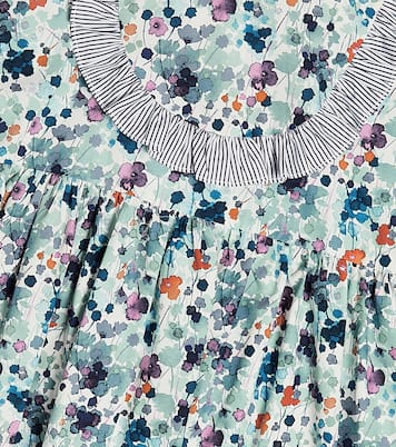 Ruffle-trimmed floral cotton poplin dress | Il Gufo