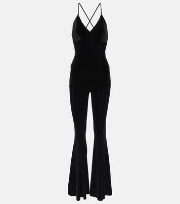 Velvet flared jumpsuit | Norma Kamali