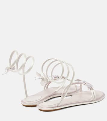 Verzierte Sandalen Cleo aus Satin | Rene Caovilla