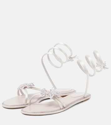 Verzierte Sandalen Cleo aus Satin | Rene Caovilla