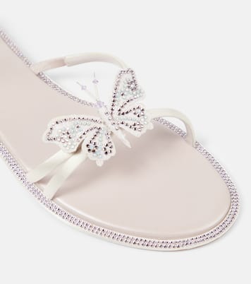 Verzierte Sandalen Cleo aus Satin | Rene Caovilla