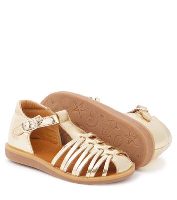Poppy Royal metallic leather sandals | Pom d'Api