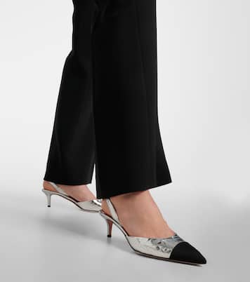 Slingback-Pumps Milanese aus Metallic-Leder | Aquazzura