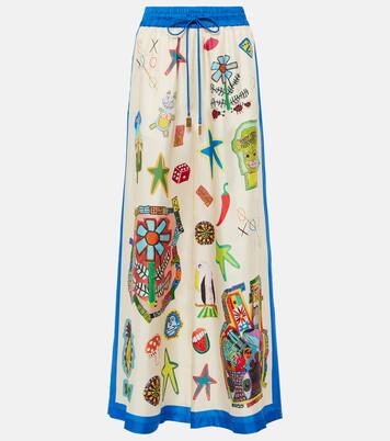 Pantalon ample Rollers imprimé en soie | Alémais