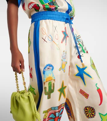 Pantalon ample Rollers imprimé en soie | Alémais