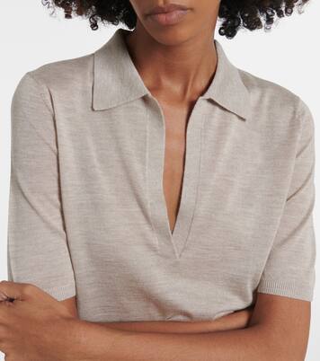 Frank cashmere and silk polo sweater | Gabriela Hearst
