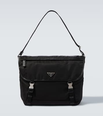 Bolso cruzado de Re-Nylon con piel | Prada