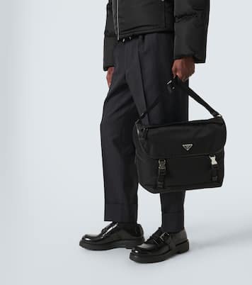 Bolso cruzado de Re-Nylon con piel | Prada
