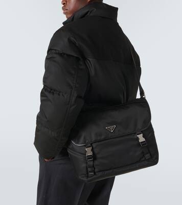 Bolso cruzado de Re-Nylon con piel | Prada