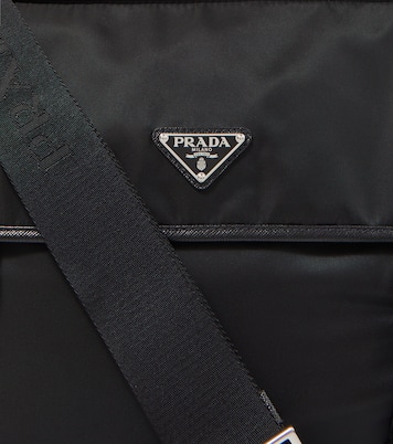 Bolso cruzado de Re-Nylon con piel | Prada