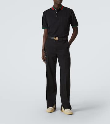 Interlocking G suede-trimmed sneakers | Gucci