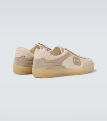 Interlocking G suede-trimmed sneakers | Gucci
