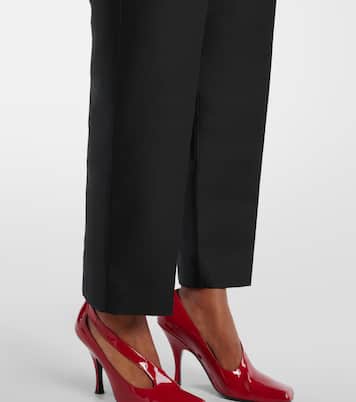 Pantalones rectos Cam de lana y faya de seda | Khaite