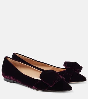 Bow-detail velvet ballet flats | Gianvito Rossi