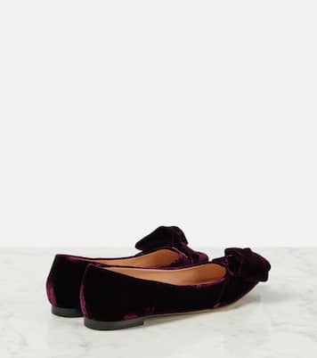 Bow-detail velvet ballet flats | Gianvito Rossi